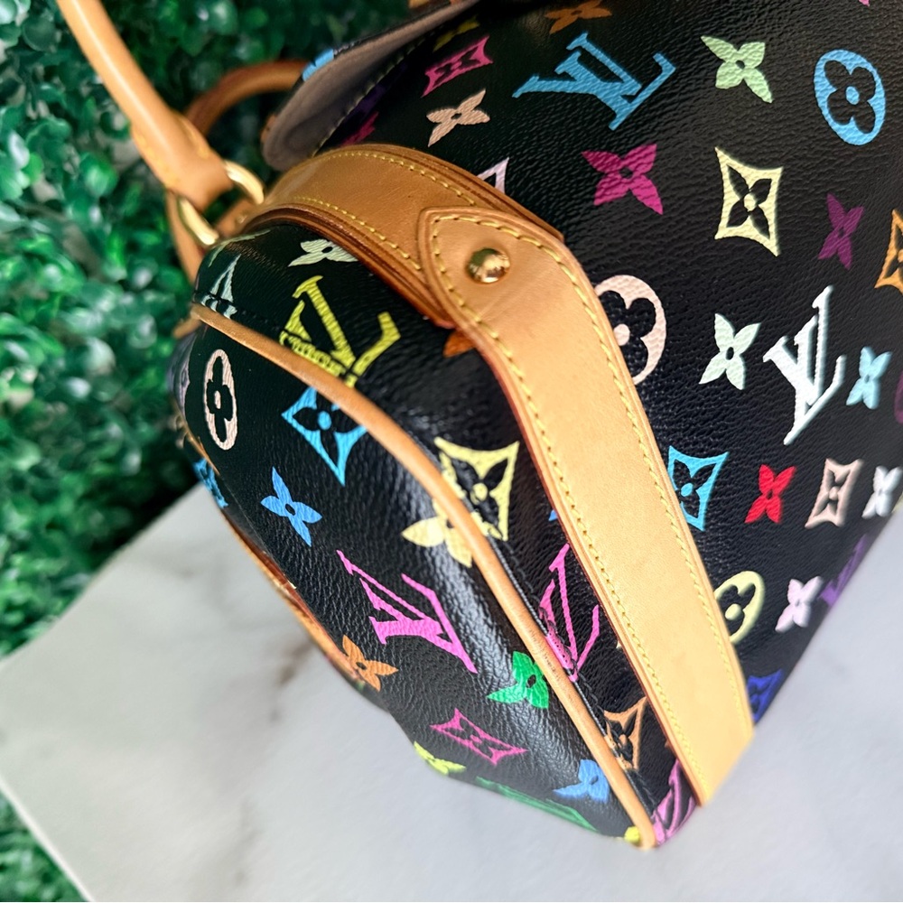 Louis Vuitton Murakami Black Multicolor Priscilla Monogram Handbag - Picture 11 of 16